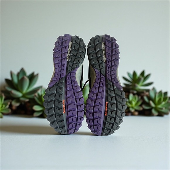 Womens Merrell Moab Flight Trail Running Shoes Olive Green Purple Size 9.5 - Picture 7 of 7